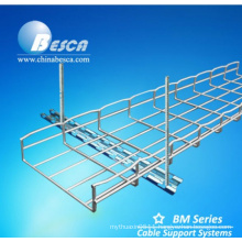 Zinc Plated steel wire mesh cable tray with threaded rod and Accessories